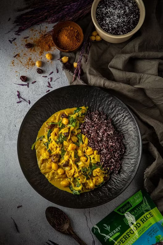 Cauliflower Curry With Ready-to-eat Jasberry Rice Coconut