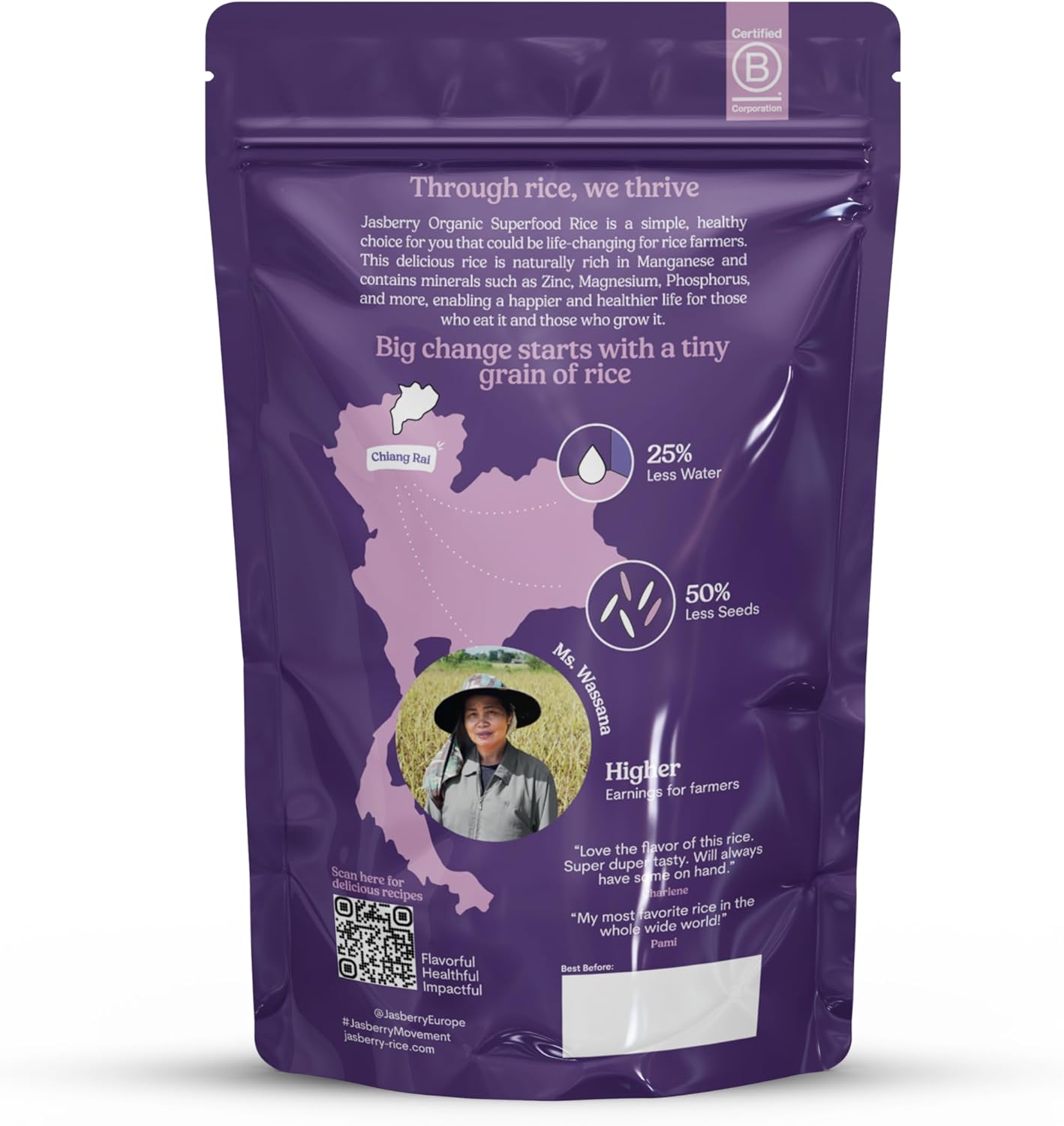 Jasberry Organic Superfood Rice: Gluten-Free, Nutrient-Rich. Health Food, Packed with Antioxidants