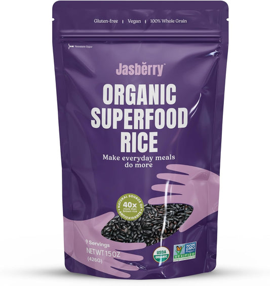 Jasberry Organic Superfood Rice: Gluten-Free, Nutrient-Rich. Health Food, Packed with Antioxidants