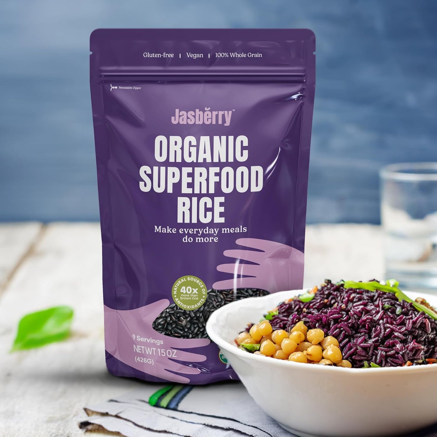Jasberry Organic Superfood Rice: Gluten-Free, Nutrient-Rich. Health Food, Packed with Antioxidants
