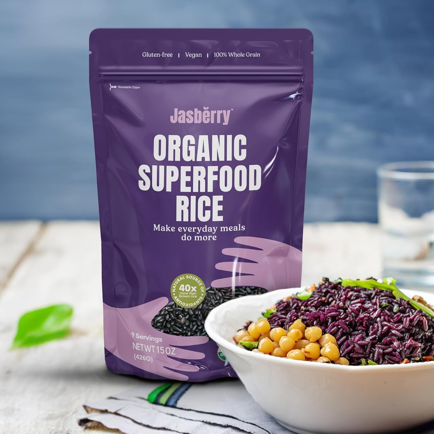 Jasberry Organic Superfood Rice: Gluten-Free, Nutrient-Rich. Health Food, Packed with Antioxidants